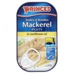 Princes Mackerel Fillets in Sunflower Oil Pack of 10x125 g